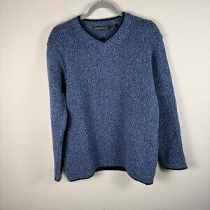 IrelandsEye Irish Wool Cashmere V-Neck Sweater Large